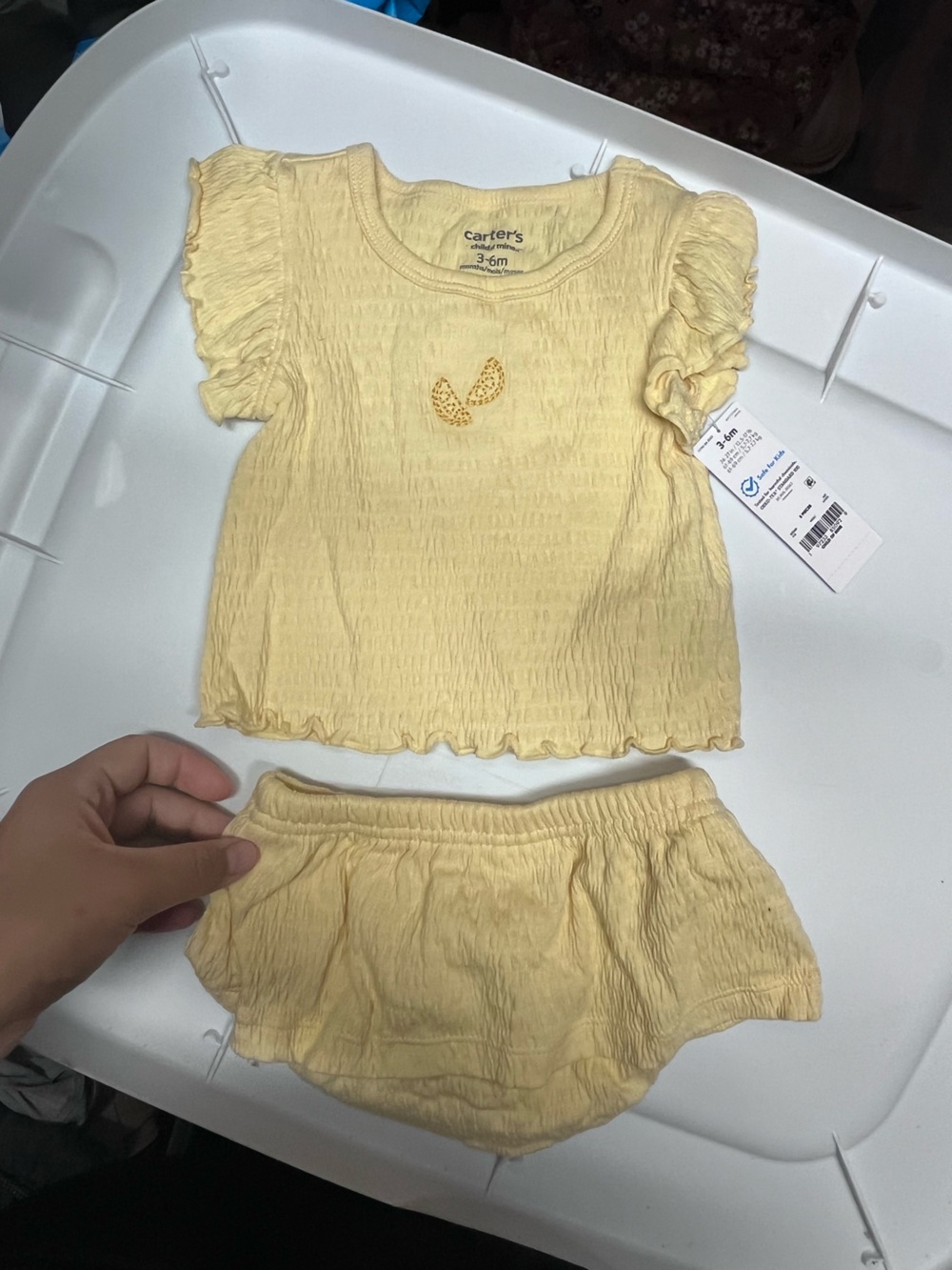 Carter's Soft Yellow Ruffled Two-Piece Baby Set